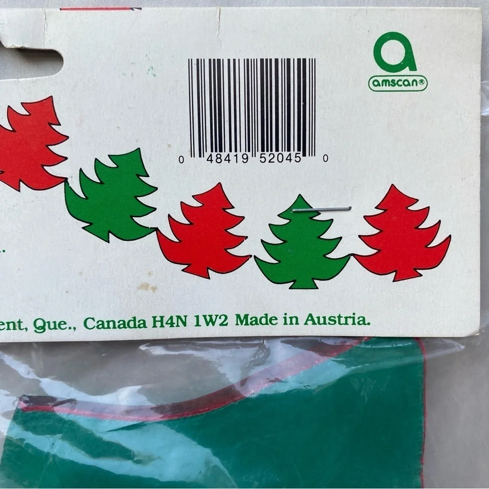 NOS Vintage AMSCAN Paper Tree Garland Holiday Christmas New